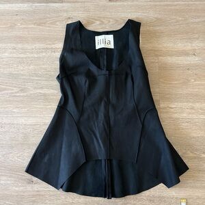 Illia Black Flared Leather Top 2